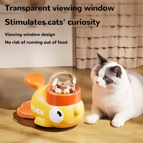 Yellow Duck-Shaped Interactive Dog Treat Dispenser – Durable Puzzle Toy & Slow Feeder