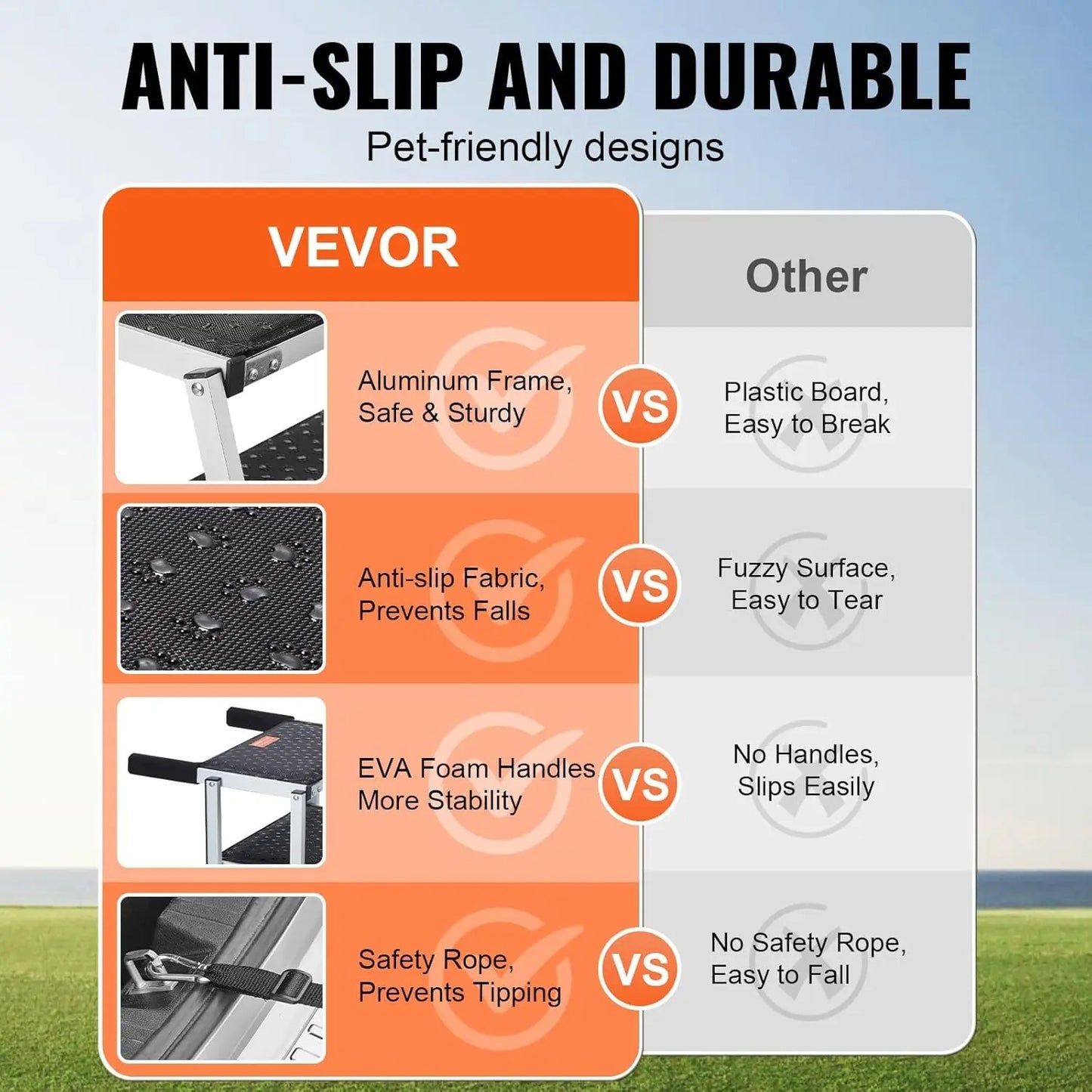 Folding Dog Ramp with Nonslip Surface