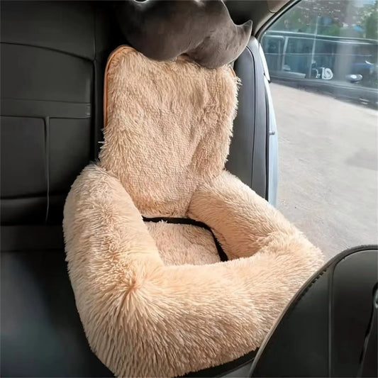 Winter Warm Detachable Dog Car Seat Cushion – Soft Cotton Booster Bed & Travel Mat for Pets