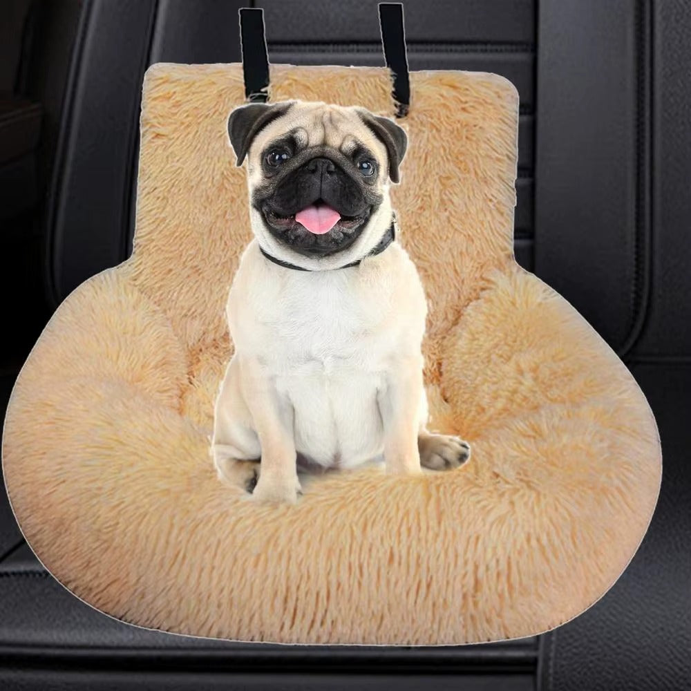 Winter Warm Detachable Dog Car Seat Cushion – Soft Cotton Booster Bed & Travel Mat for Pets