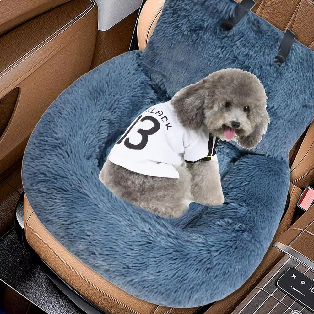 Winter Warm Detachable Dog Car Seat Cushion – Soft Cotton Booster Bed & Travel Mat for Pets
