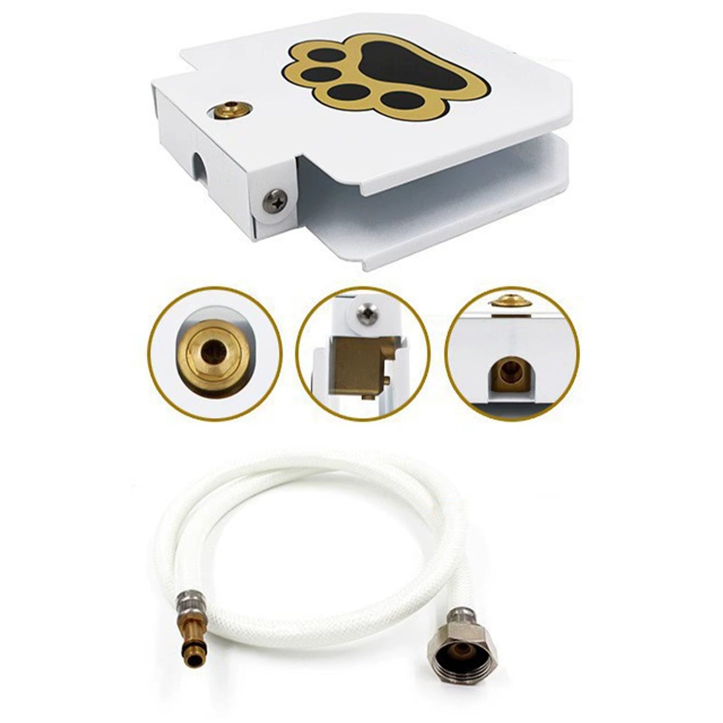 Outdoor Dog Water Fountain – Heavy-Duty Metal Paw-Activated Sprinkler Toy and Water Feeder for Garden or Backyard