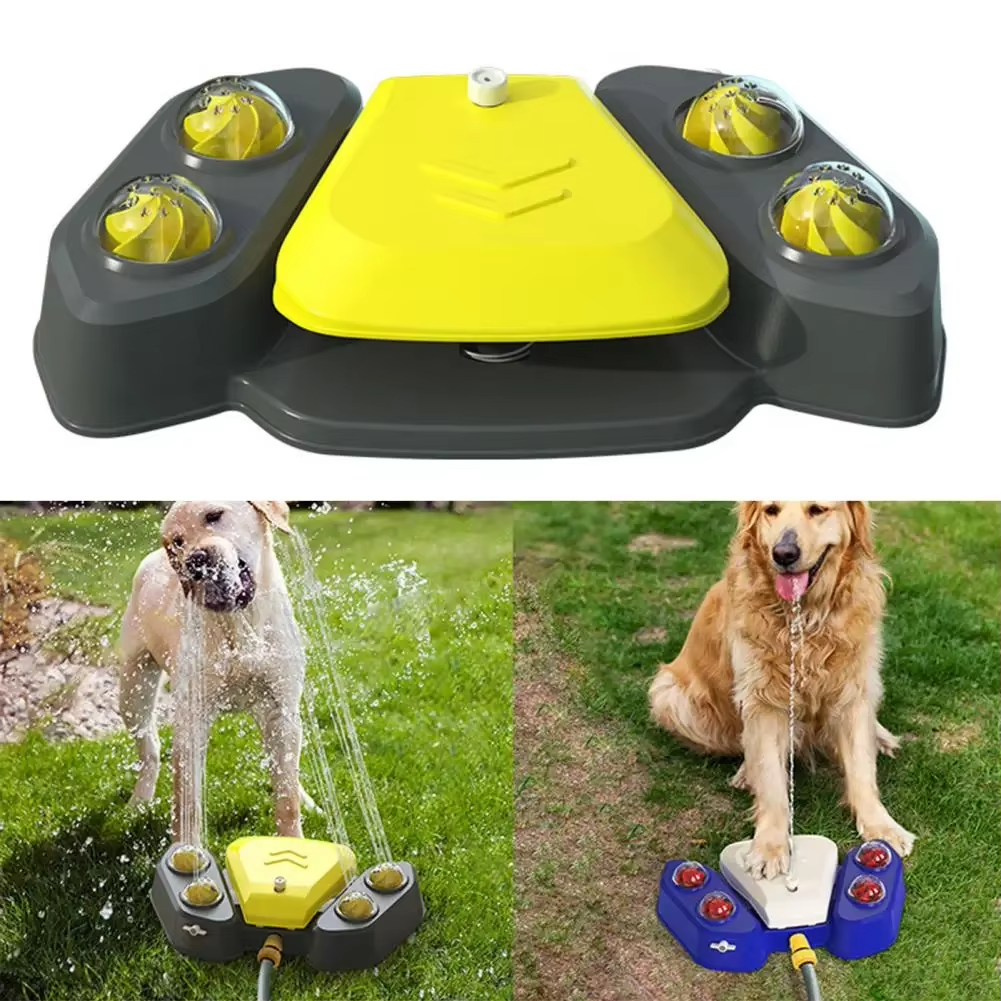 Dog Water Fountain Outdoor – Paw-Activated Sprinkler Toy & Drinking Dispenser for Small and Large Dogs