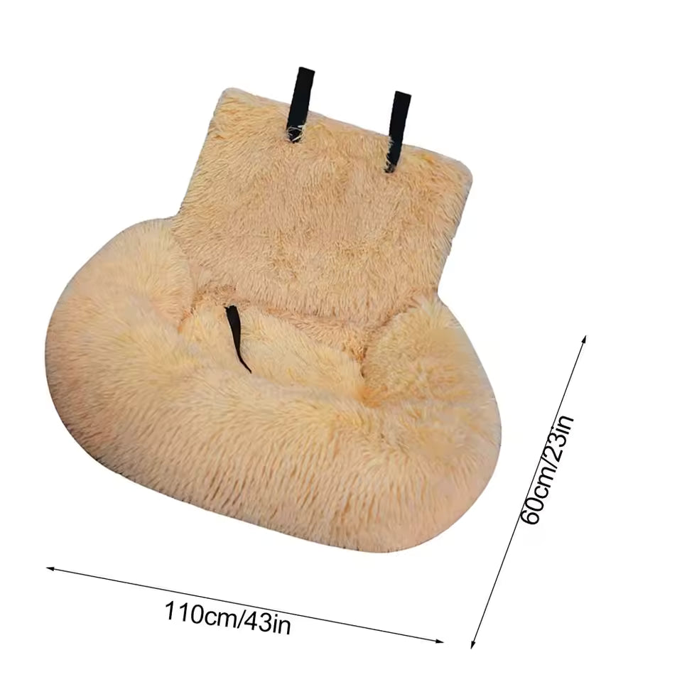 Winter Warm Detachable Dog Car Seat Cushion – Soft Cotton Booster Bed & Travel Mat for Pets