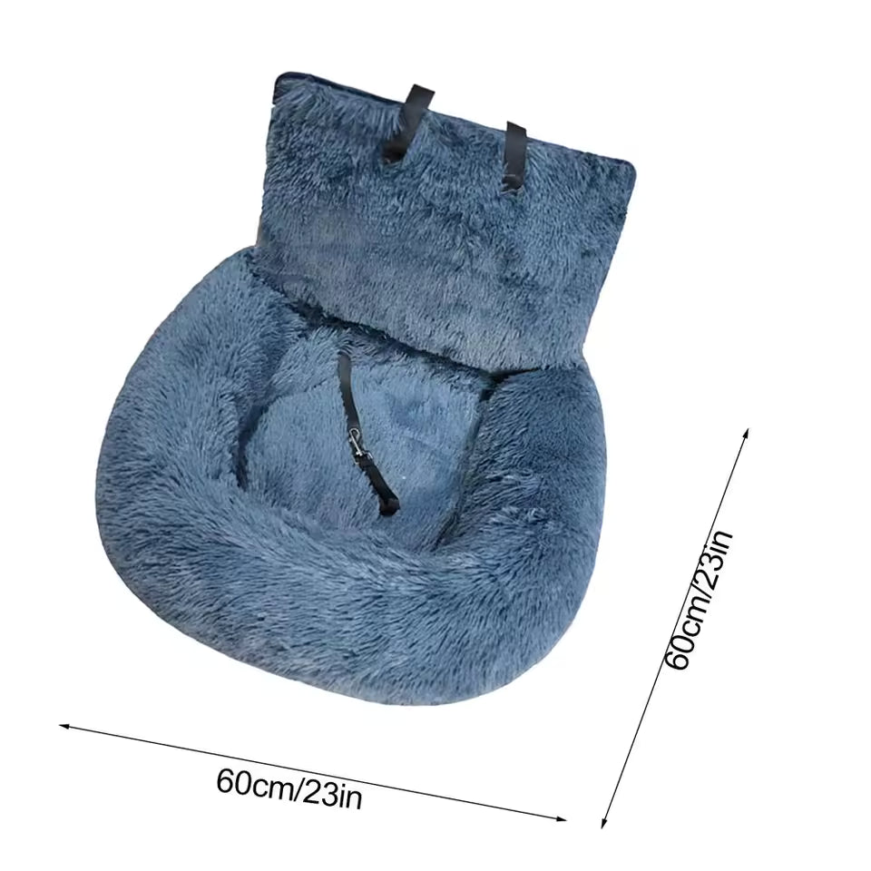 Winter Warm Detachable Dog Car Seat Cushion – Soft Cotton Booster Bed & Travel Mat for Pets