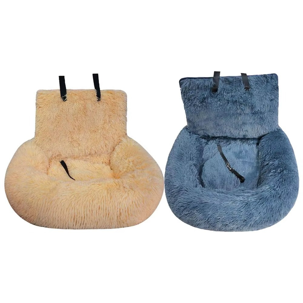 Winter Warm Detachable Dog Car Seat Cushion – Soft Cotton Booster Bed & Travel Mat for Pets