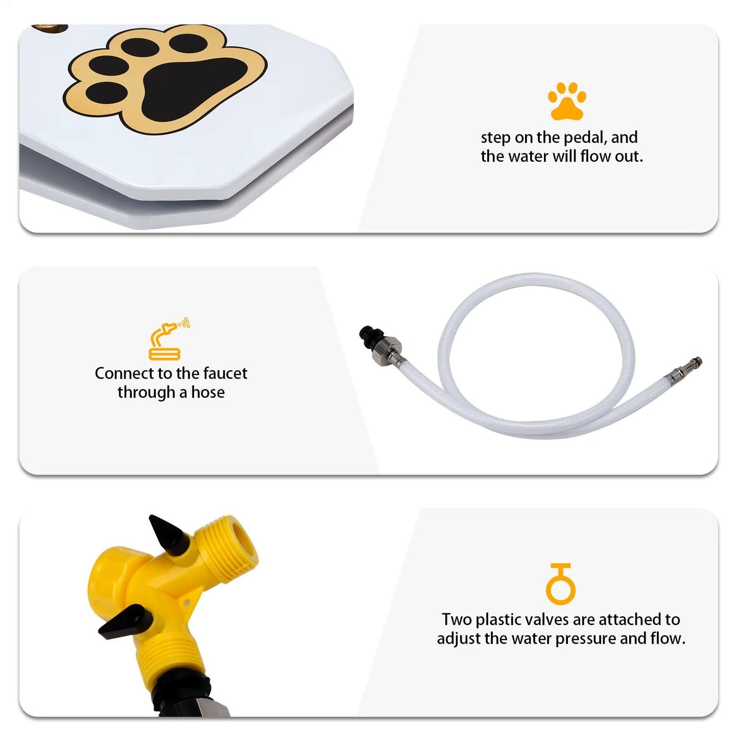 Outdoor Dog Water Fountain – Heavy-Duty Metal Paw-Activated Sprinkler Toy and Water Feeder for Garden or Backyard