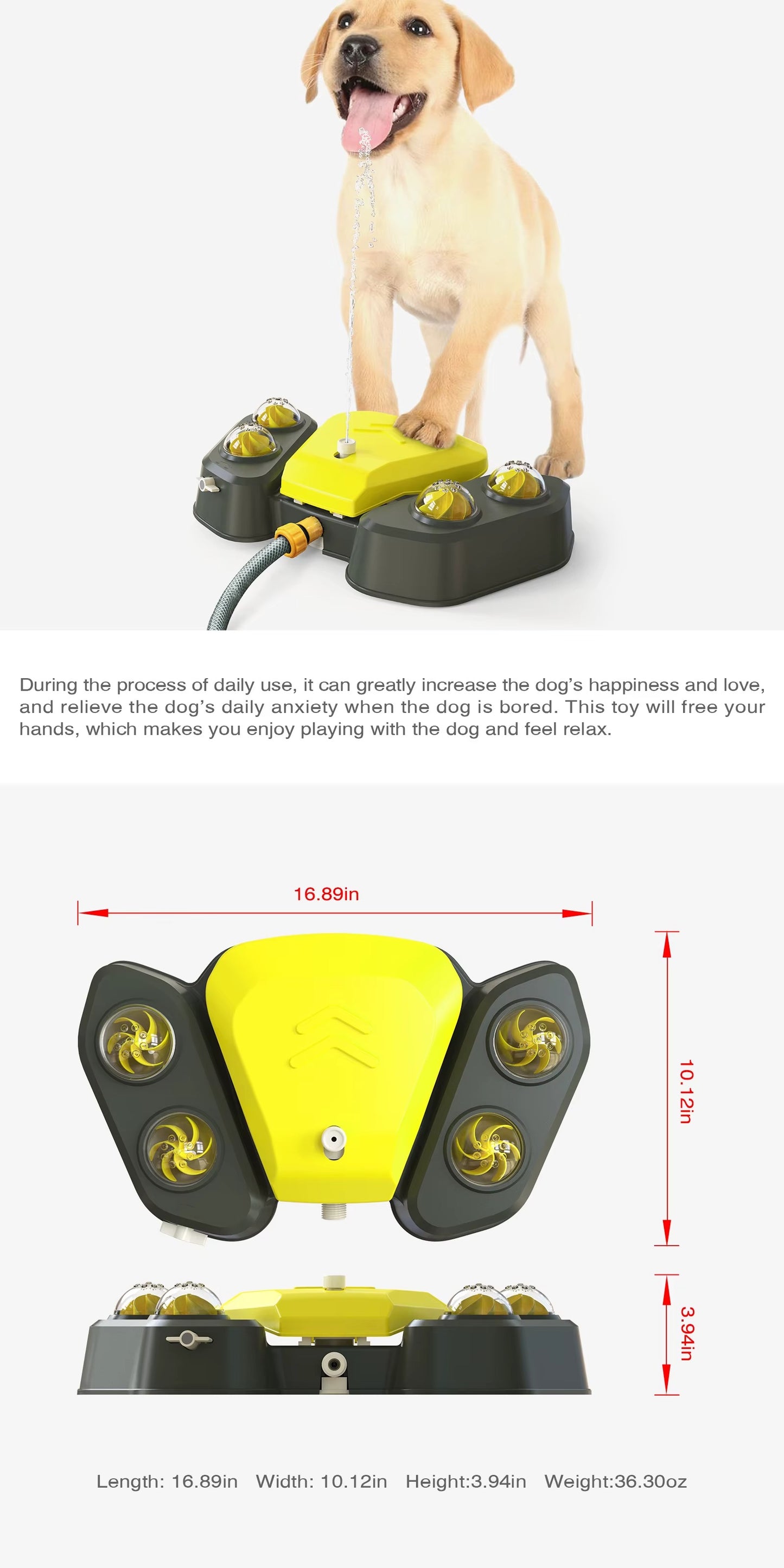 Dog Water Fountain Outdoor – Paw-Activated Sprinkler Toy & Drinking Dispenser for Small and Large Dogs