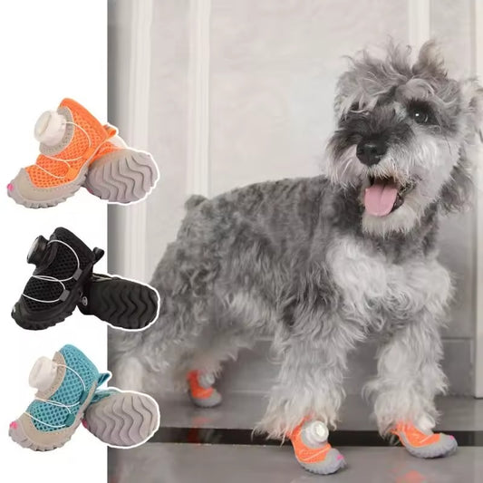 2pcs Lightweight Dog Shoes – Oxford Sole Pet Sneakers, Adjustable Boots for Small Dogs, Cats, and Puppies