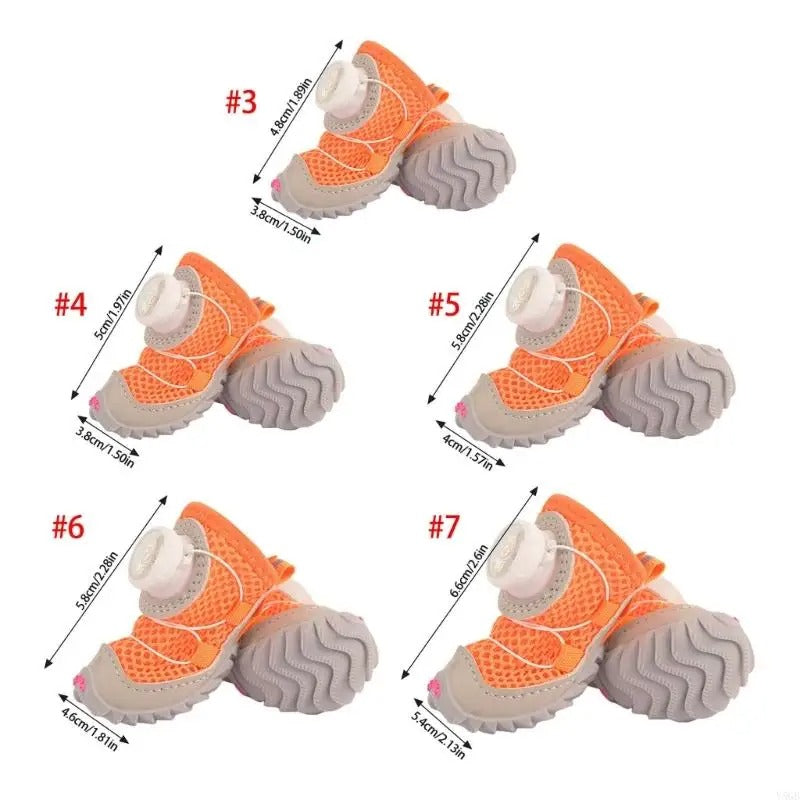 2pcs Lightweight Dog Shoes – Oxford Sole Pet Sneakers, Adjustable Boots for Small Dogs, Cats, and Puppies