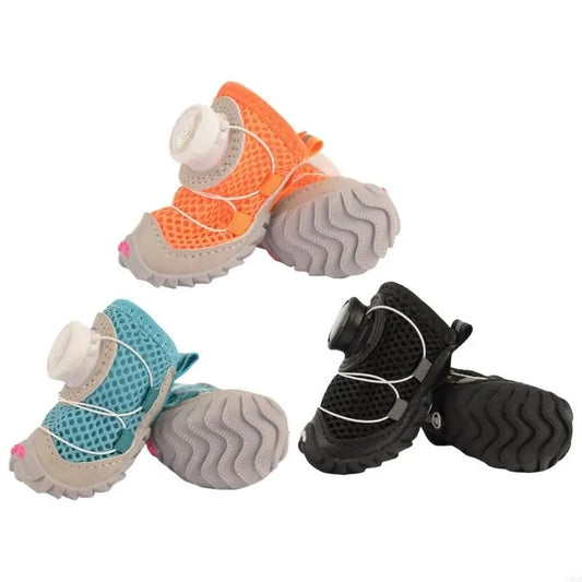 2pcs Lightweight Dog Shoes – Oxford Sole Pet Sneakers, Adjustable Boots for Small Dogs, Cats, and Puppies